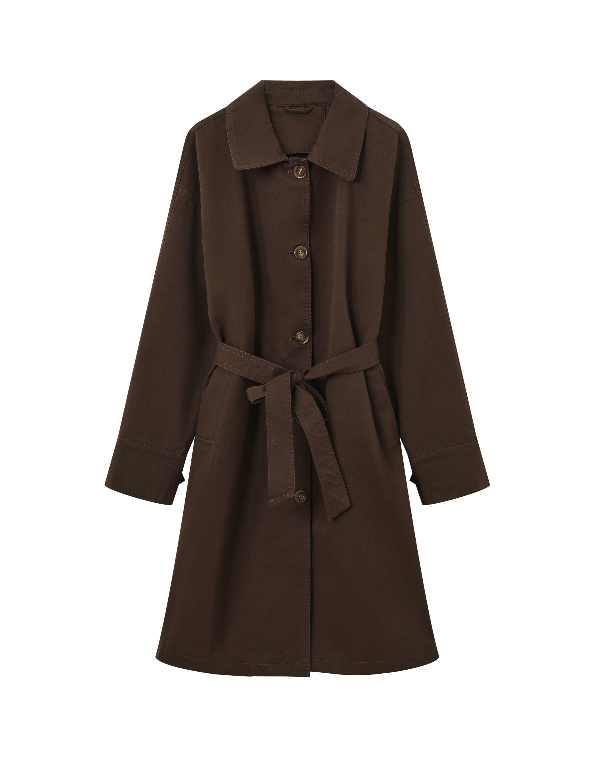 Women's Chocolate Brown Belted Trench Coat