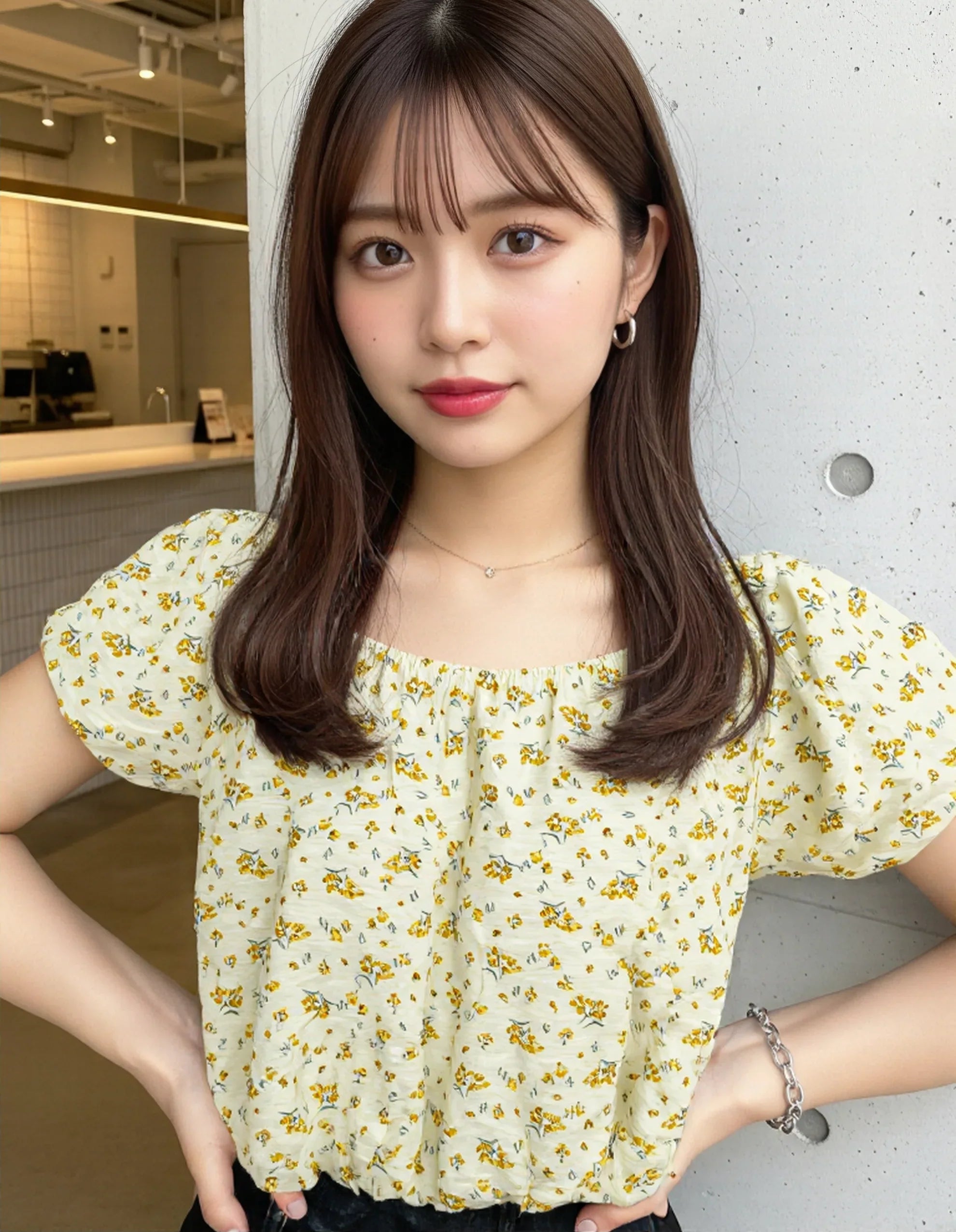 Delicate Meadow Floral Puff Blouse