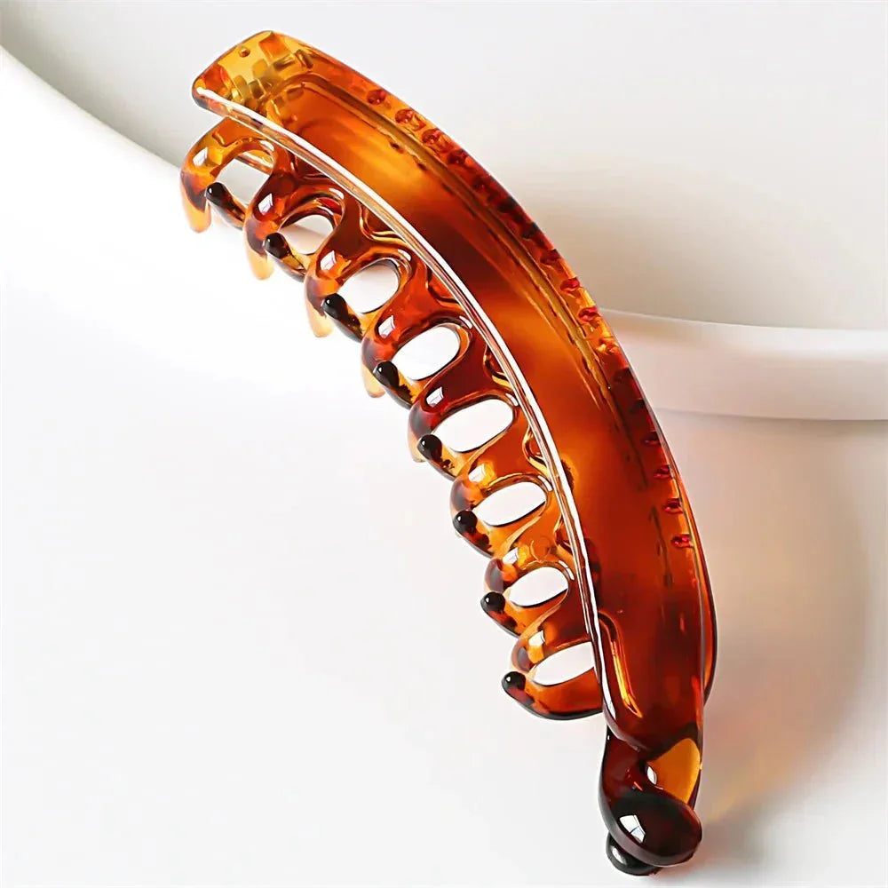 Frosted Solid Color Banana Hair Clips – Fashion Ponytail Barrettes & Hair Claws for Women - HOKONA