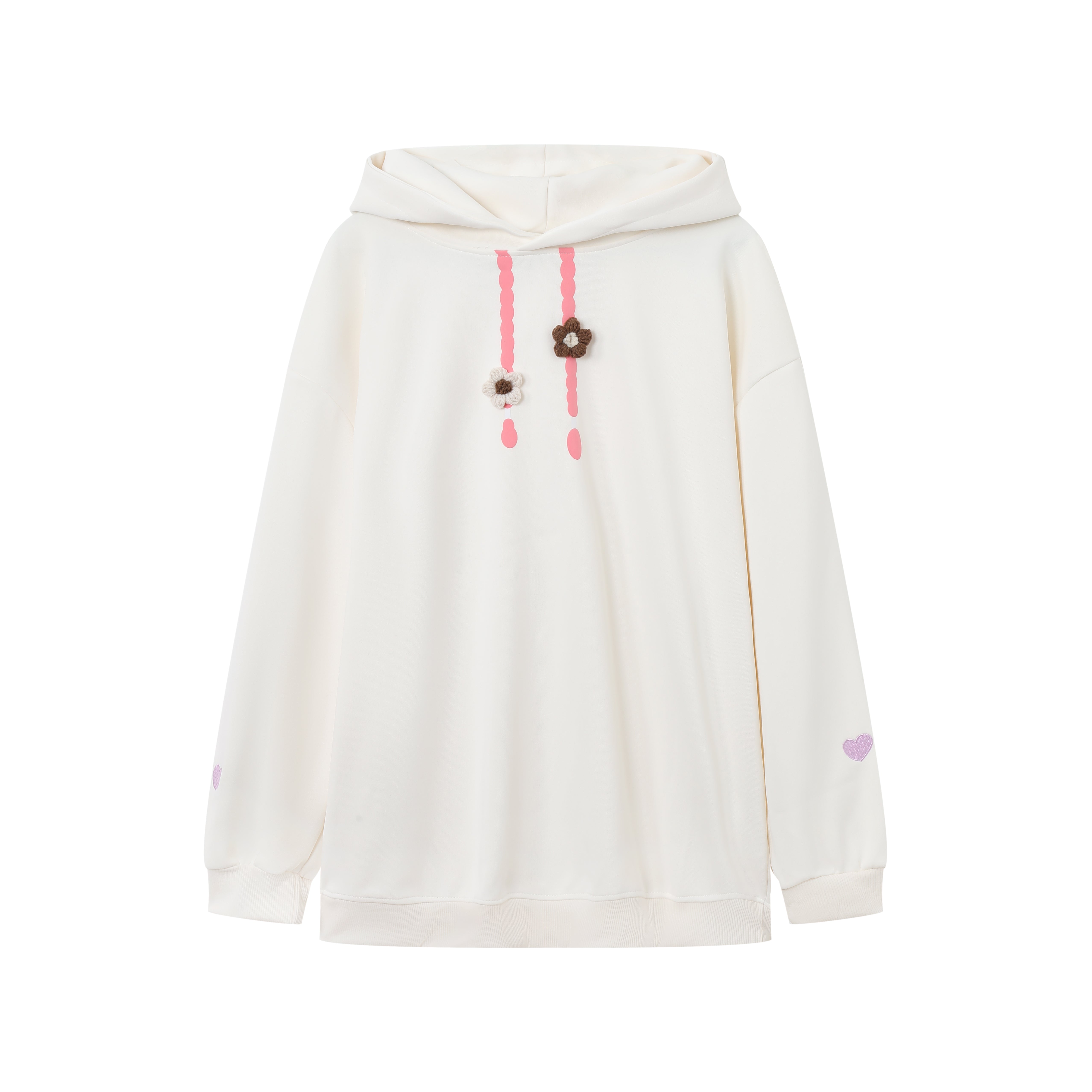 Cute Floral Drawstring Hoodie