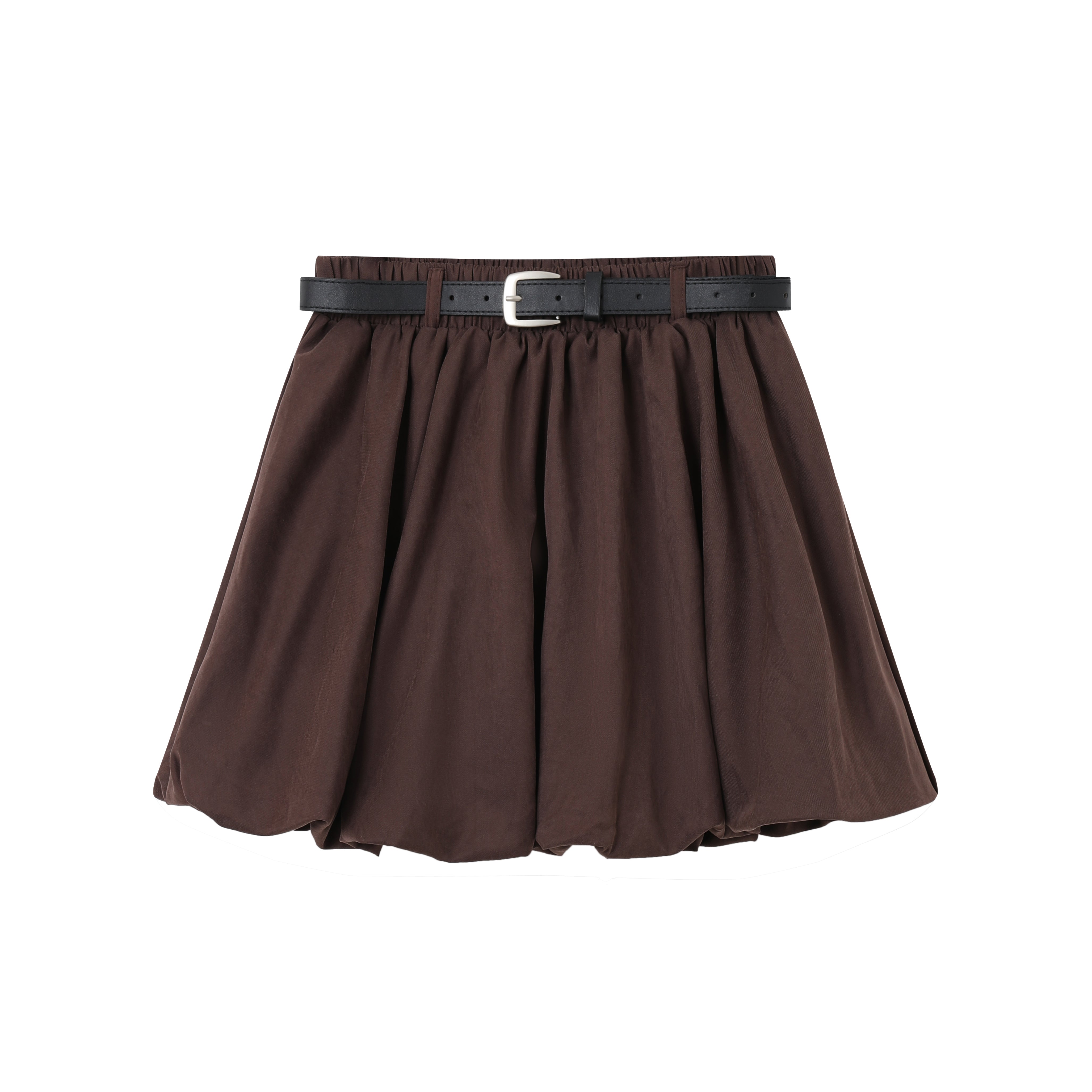 Women's Chocolate Brown Pleated Mini Skirt