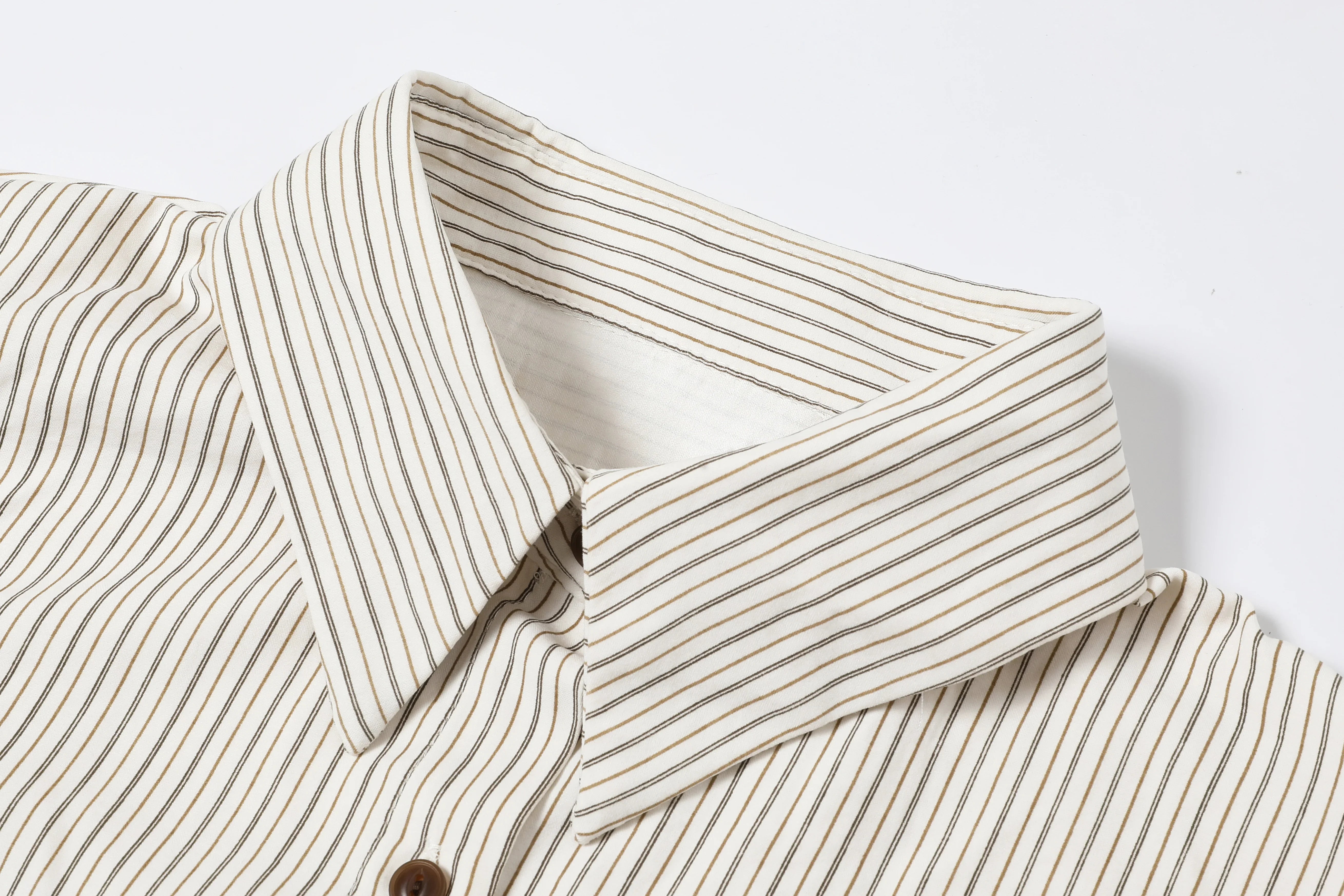 Preppy Striped Button Up with Tied Sweater