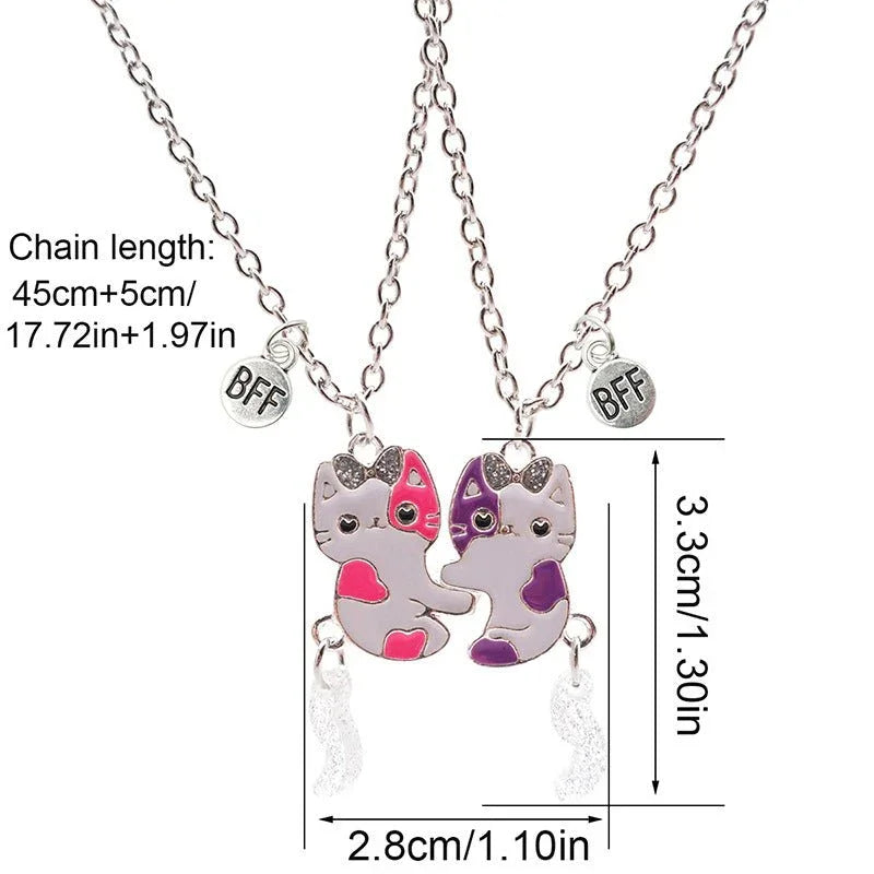 Cartoon Magnetic Cat Couple Necklace Creative Necklace - A pair of cute cat fashion clavicle chain jewelry - HOKONA