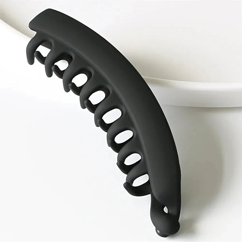 Frosted Solid Color Banana Hair Clips – Fashion Ponytail Barrettes & Hair Claws for Women - HOKONA