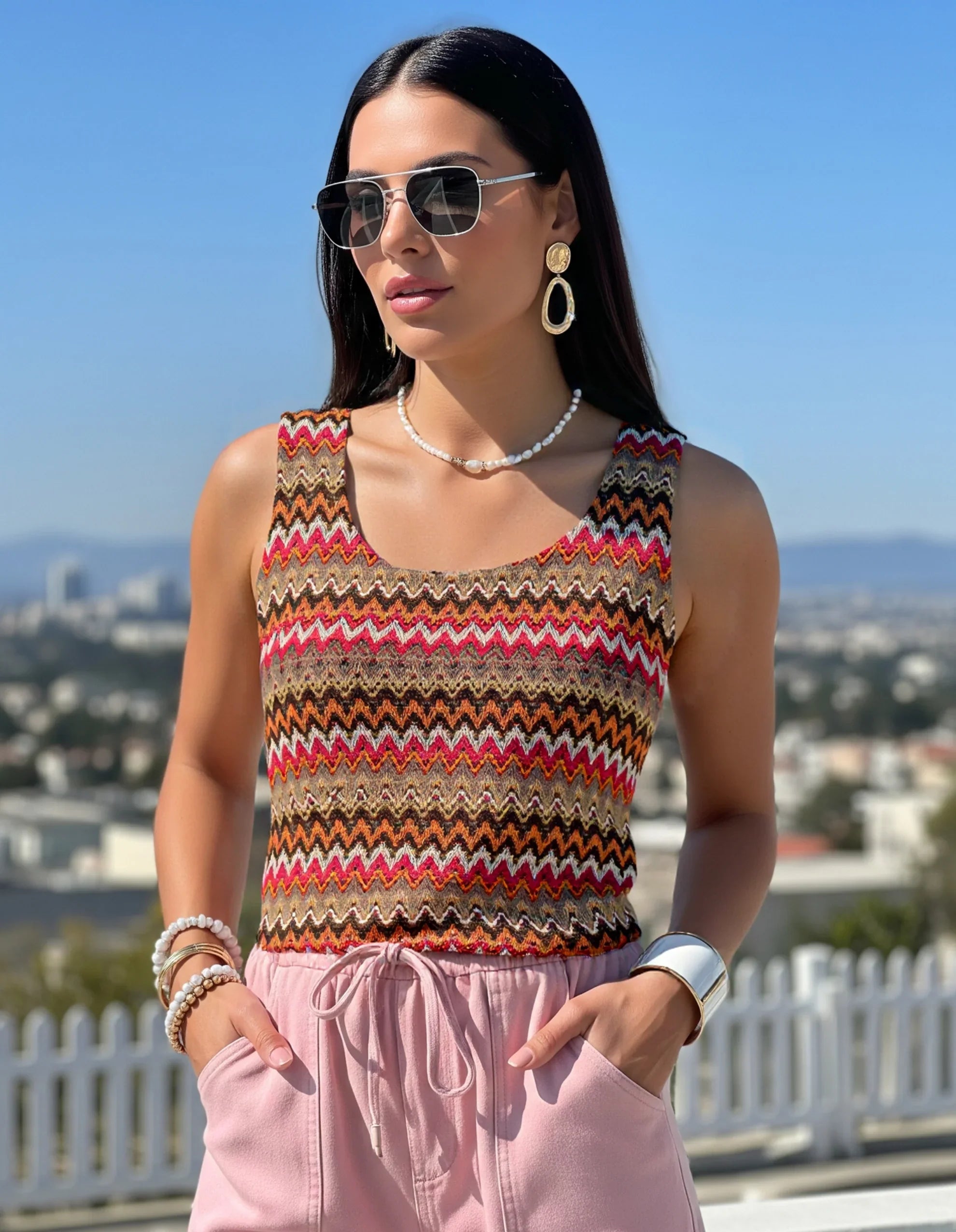 Retro Zigzag Tank Top
