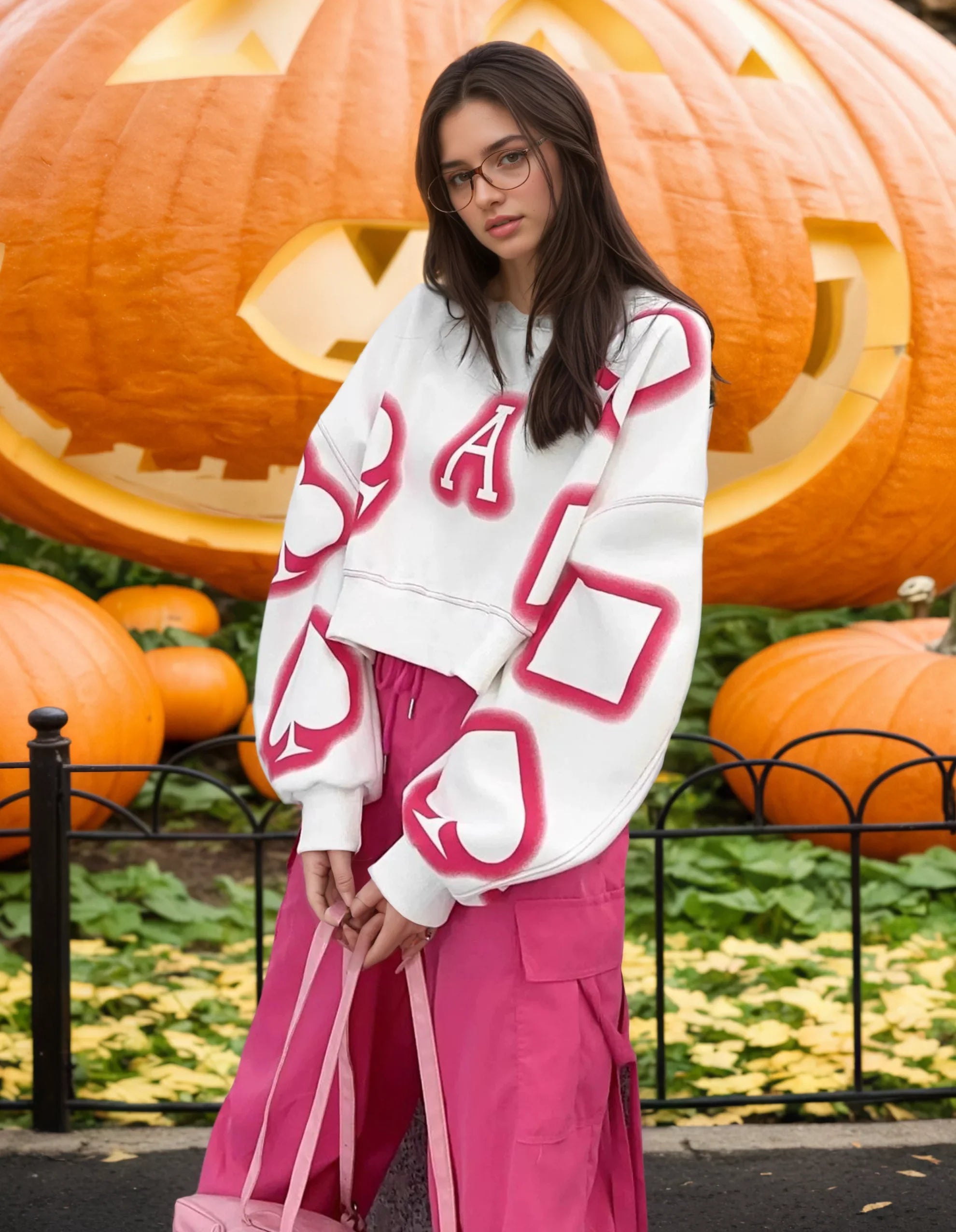 2025 Flowy Autumn Poker Print Chic Loose Shirt