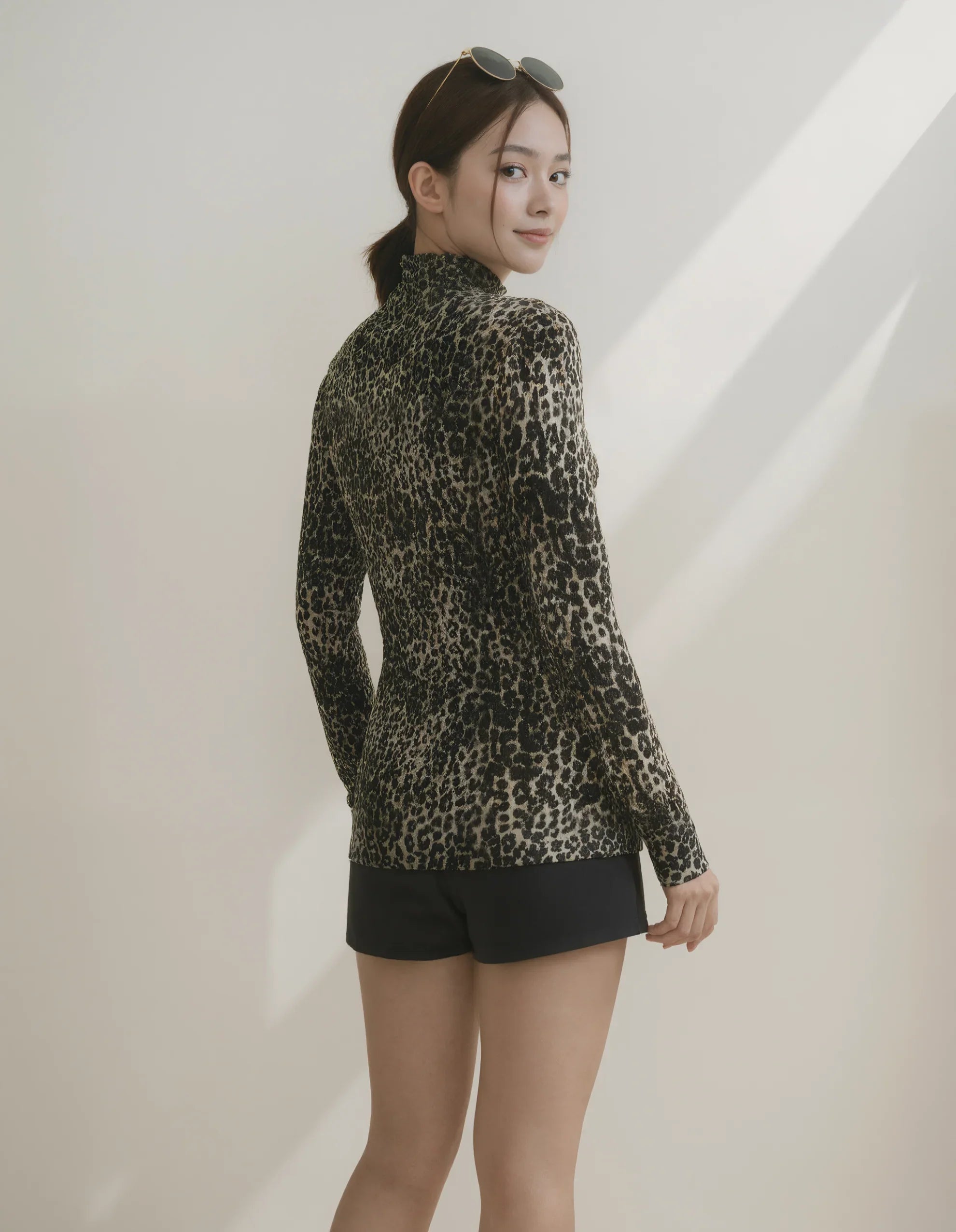 Wild Elegance Leopard Turtleneck Top