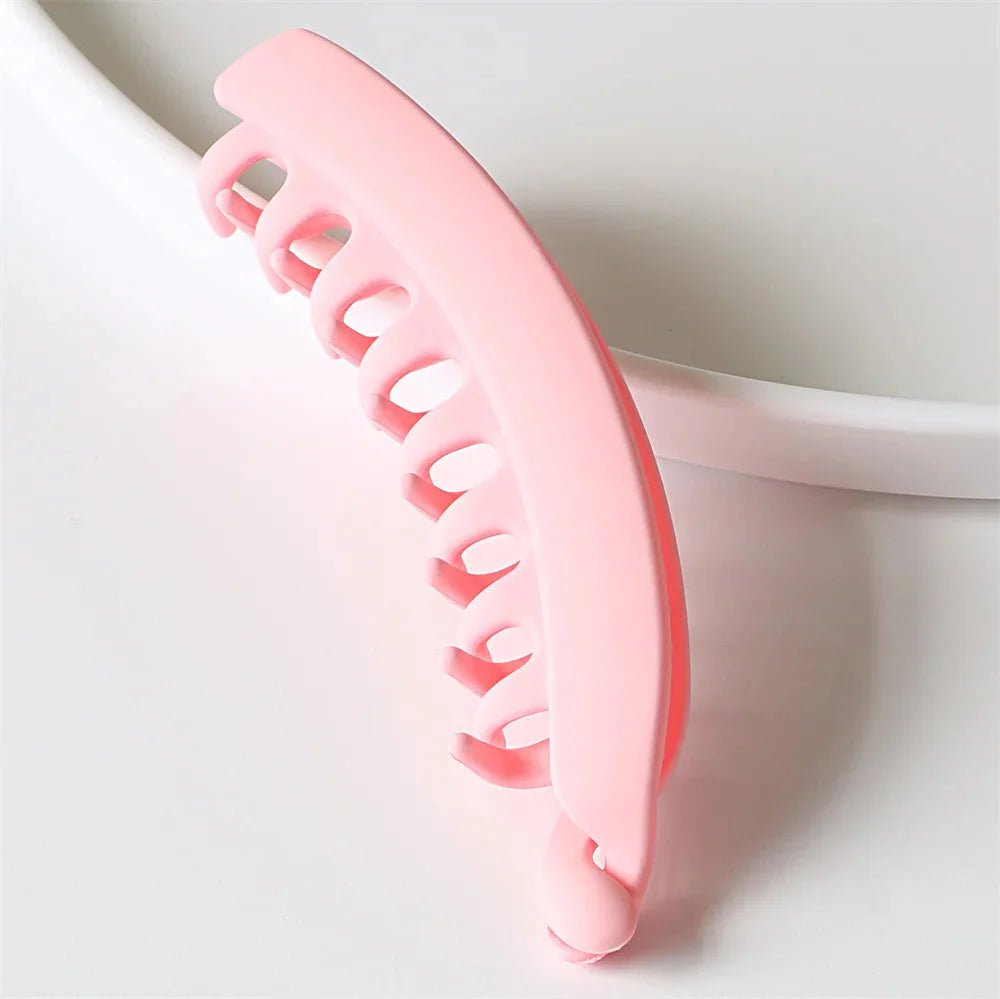 Frosted Solid Color Banana Hair Clips – Fashion Ponytail Barrettes & Hair Claws for Women - HOKONA