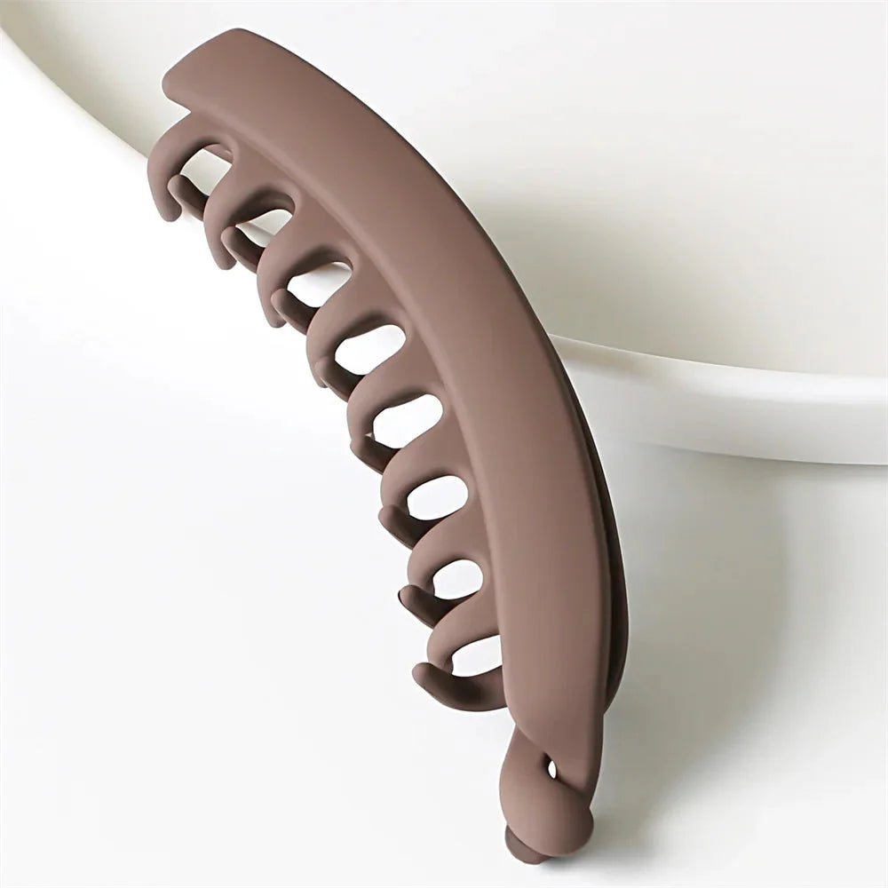 Frosted Solid Color Banana Hair Clips – Fashion Ponytail Barrettes & Hair Claws for Women - HOKONA