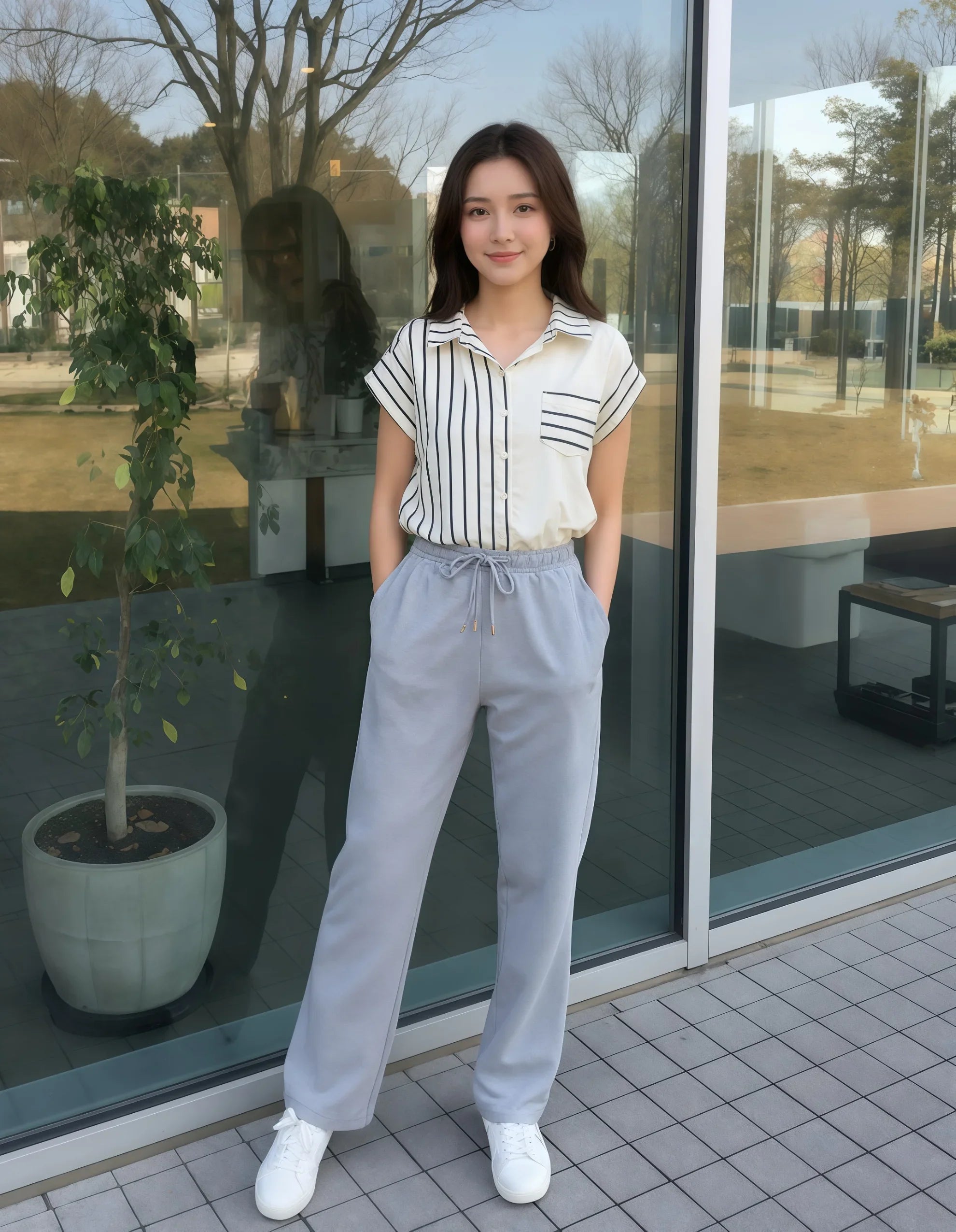 Nautical Stripe Short Sleeve Blouse