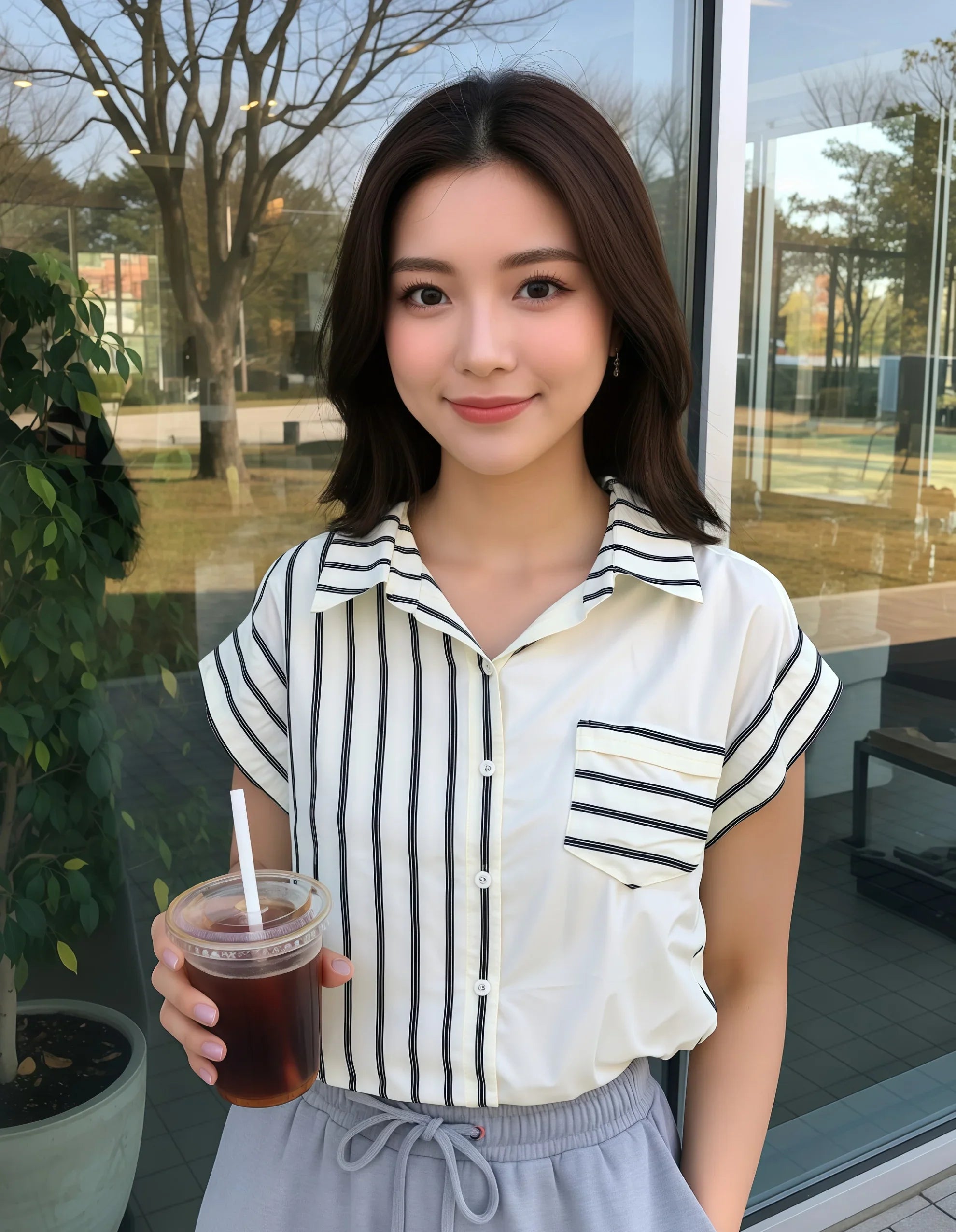 Nautical Stripe Short Sleeve Blouse