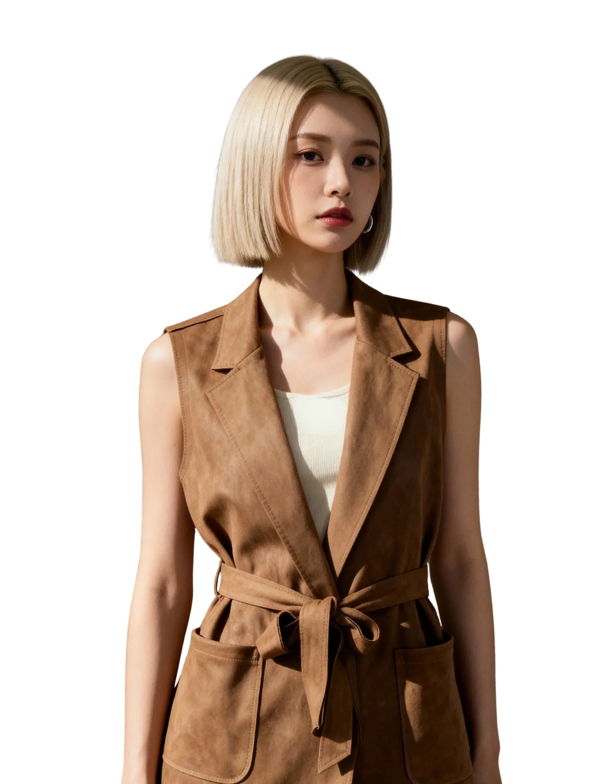 Women's Brown Suede Coat Outwear