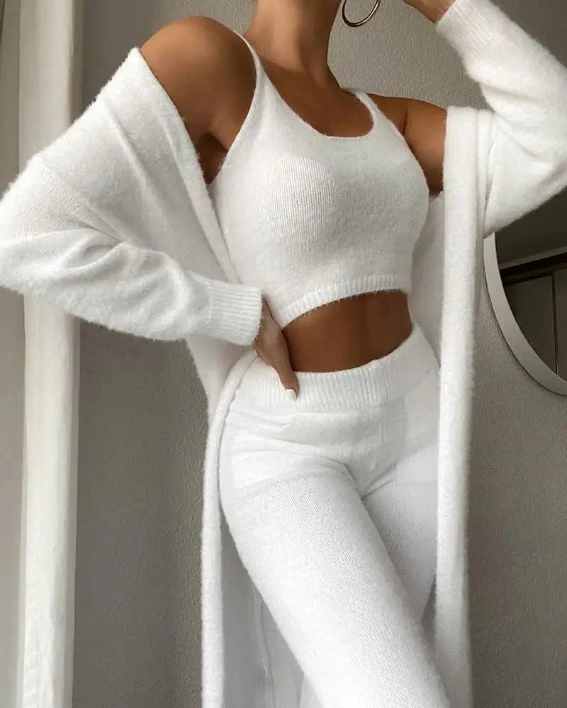 3 - Piece Fuzzy Fleece Loungewear Set - HOKONA