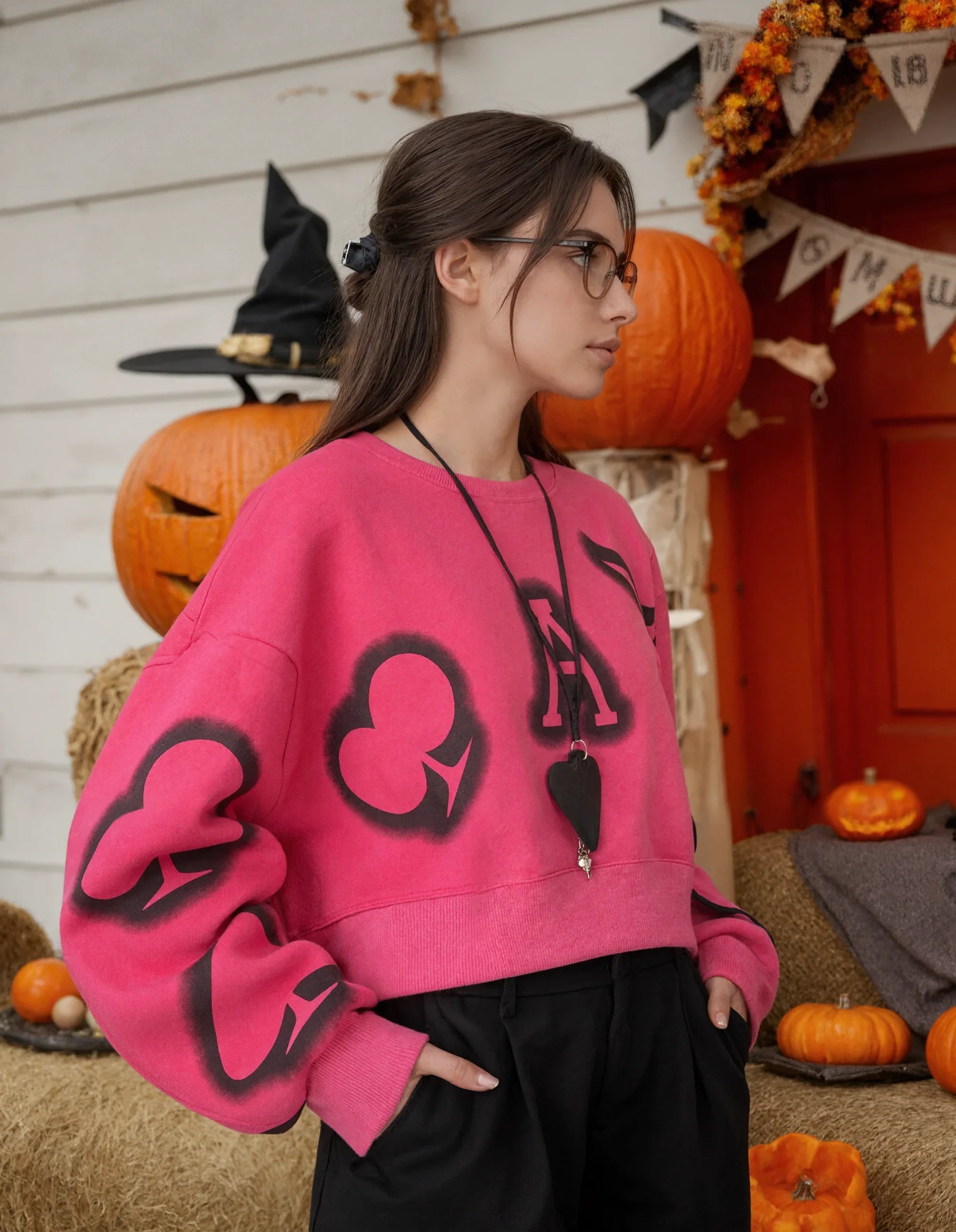 2025 Flowy Autumn Poker Print Chic Loose Shirt