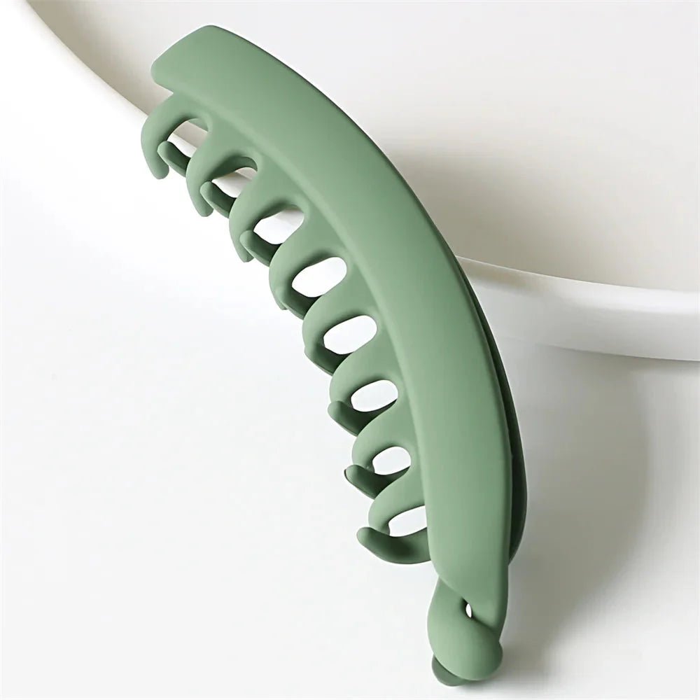 Frosted Solid Color Banana Hair Clips – Fashion Ponytail Barrettes & Hair Claws for Women - HOKONA