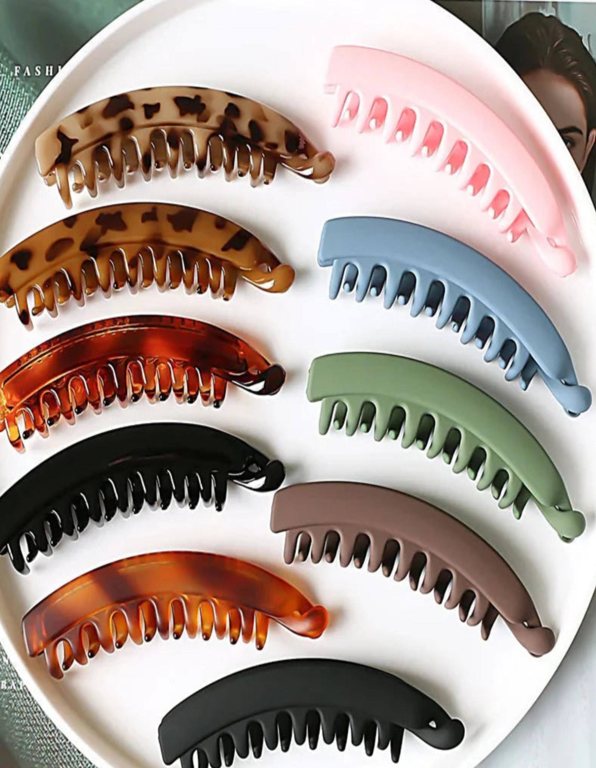 Frosted Solid Color Banana Hair Clips – Fashion Ponytail Barrettes & Hair Claws for Women - HOKONA