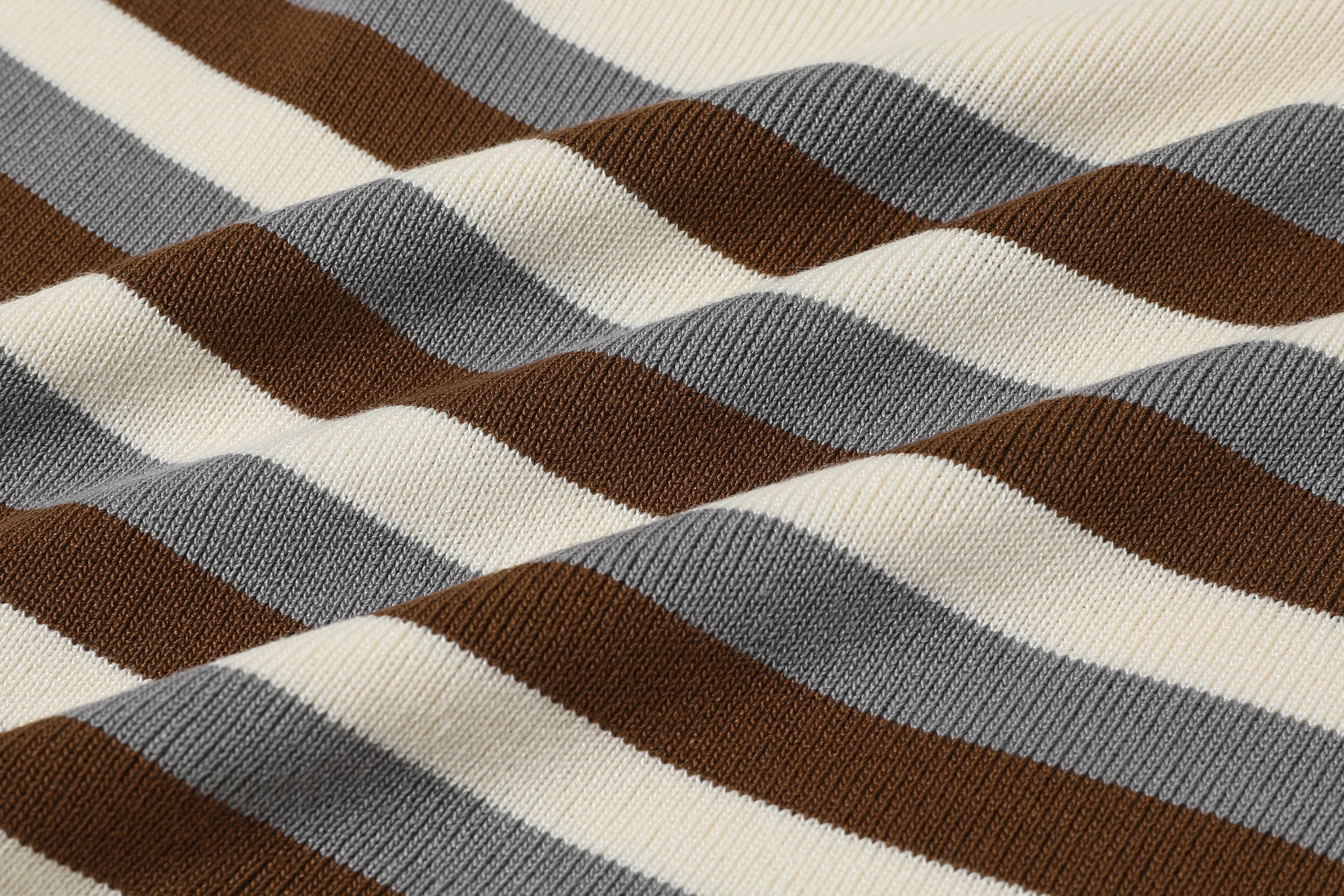 Retro Striped Button Front Knit Shirt