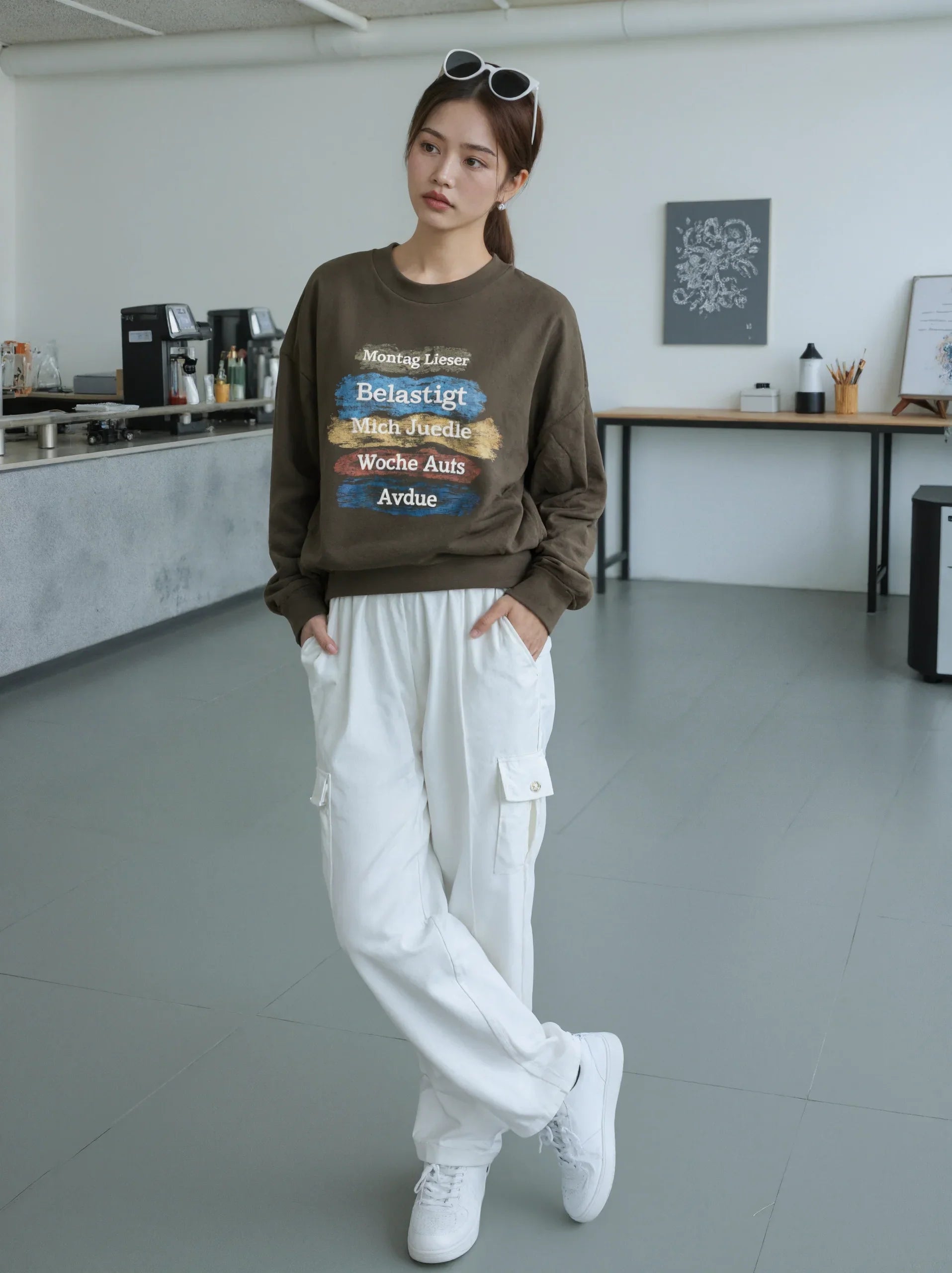 Humorous German Striped Complaint Sweat Shirt