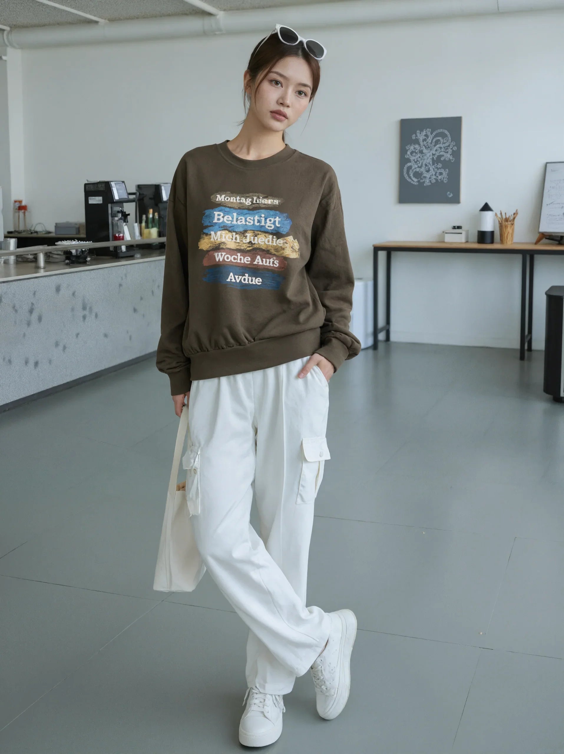 Humorous German Striped Complaint Sweat Shirt