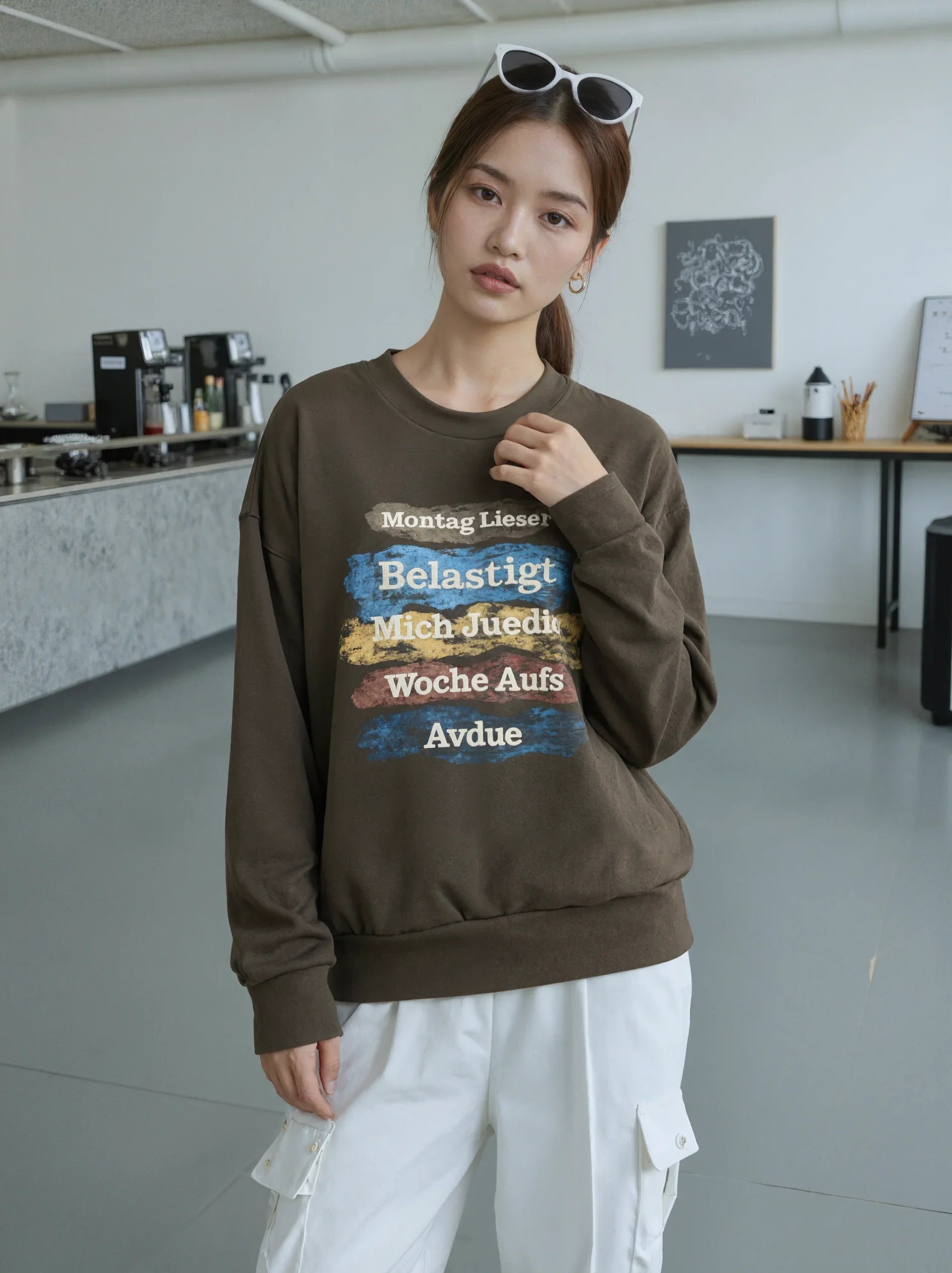 Humorous German Striped Complaint Sweat Shirt