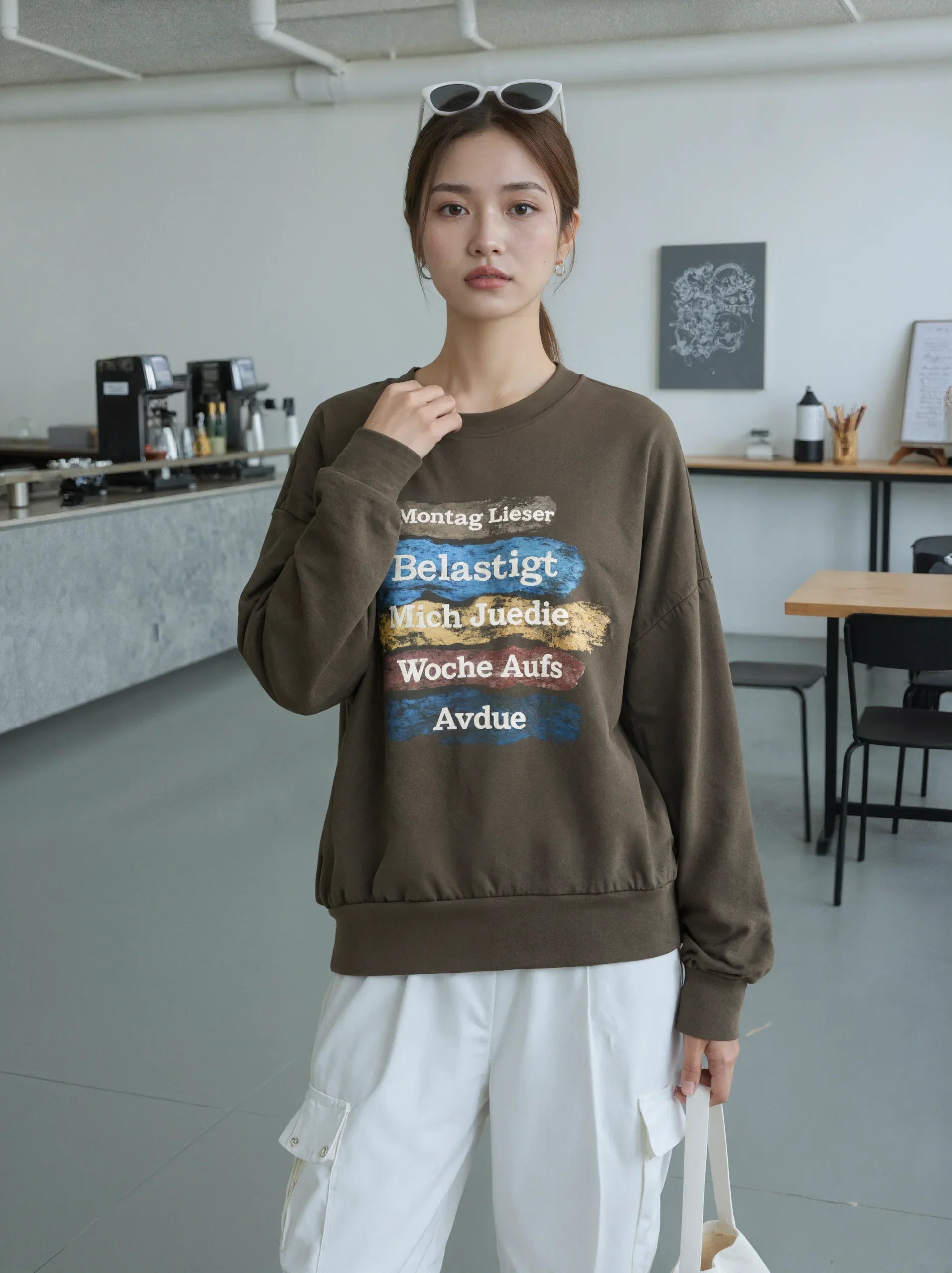 Humorous German Striped Complaint Sweat Shirt