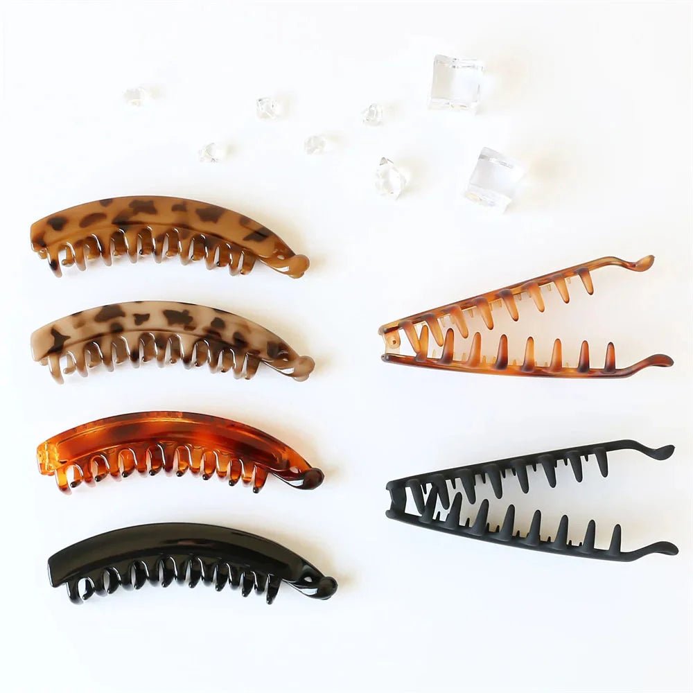 Frosted Solid Color Banana Hair Clips – Fashion Ponytail Barrettes & Hair Claws for Women - HOKONA